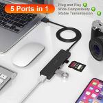 5-in-1 USB-C Hub with Card Reader & Extension