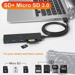 5-in-1 USB-C Hub with Card Reader & Extension