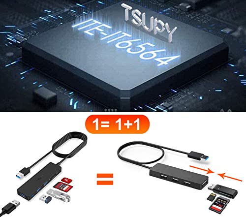 5-in-1 USB-C Hub with Card Reader & Extension