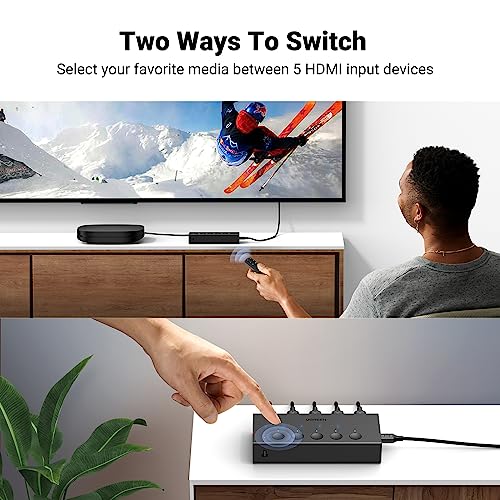 UGREEN 5-Port HDMI Switch 4K@60Hz with Remote
