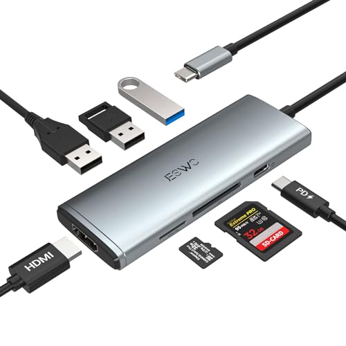JESWO 7-in-1 USB-C Multiport Adapter Hub