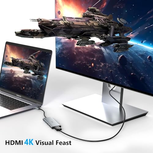 JESWO 7-in-1 USB-C Multiport Adapter Hub