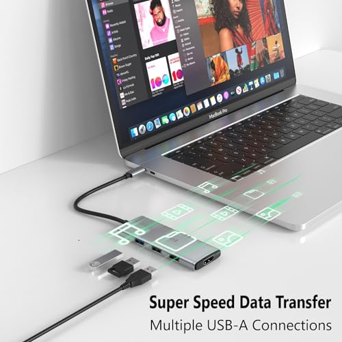 JESWO 7-in-1 USB-C Multiport Adapter Hub