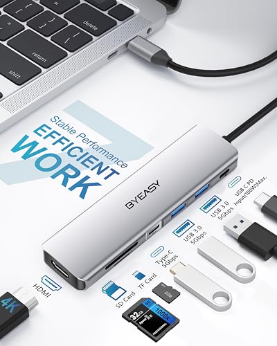 BYEASY 7-in-1 USB-C Hub with 4K HDMI
