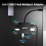 ANYOYO 6-in-1 USB-C Multiport Hub Adapter
