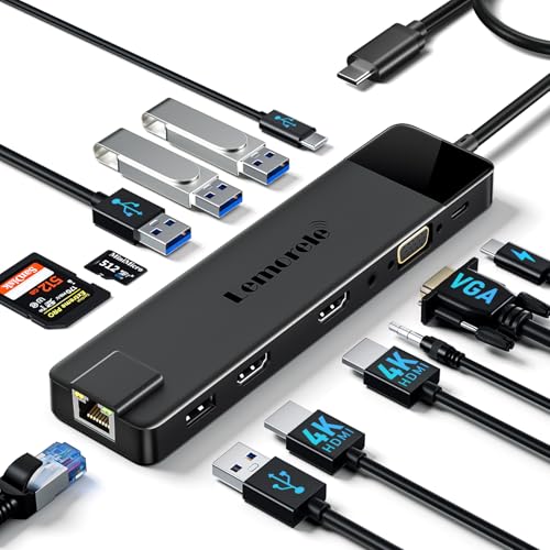 Lemorele 13-in-1 USB-C Docking Station 4K