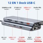 12-in-1 USB-C Docking Station with Triple HDMI