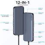 12-in-1 USB-C Docking Station with 3 HDMI