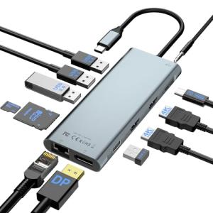 12-in-1 USB-C Hub for Dual/Triple Monitors