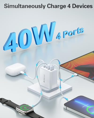 40W Fast USB-C Multiport Charger for iPhone & Samsung