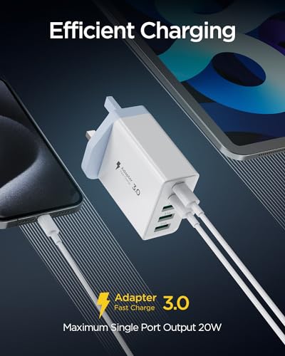 50W Fast USB-C Wall Charger with 5 Ports