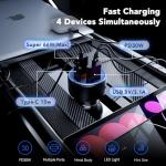 78W 4-Port USB-C Car Charger Adapter