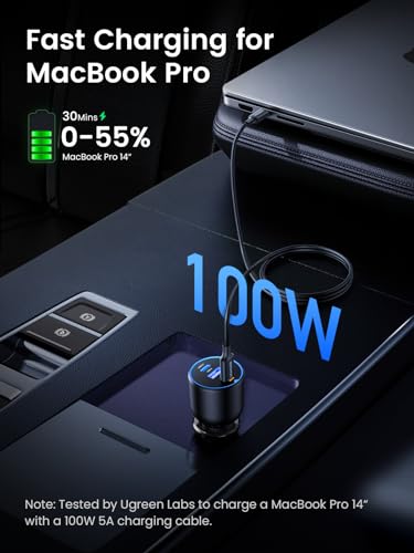 UGREEN 130W USB-C 3-Port Car Charger