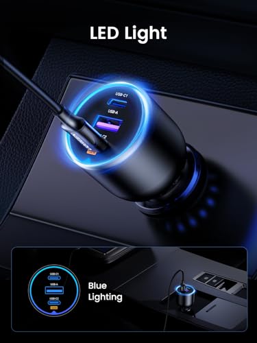 UGREEN 130W USB-C 3-Port Car Charger