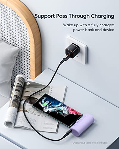Kuulaa 4500mAh Compact USB-C Power Bank - Purple