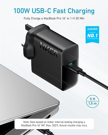 Anker 100W Folding USB-C Charger with Cable