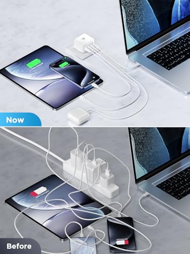 40W 4-Port USB-C Fast Charger Adapter UK