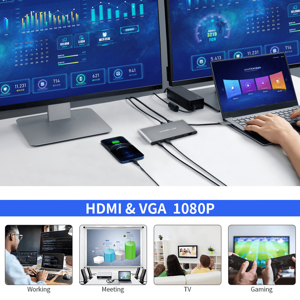 9-in-1 USB-C Hub for MacBook and Laptop