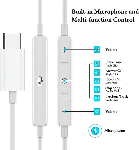 USB-C HiFi Stereo Earbuds with Microphone