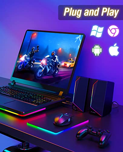 LENRUE USB-C Powered Computer Speakers with Headphone Jack