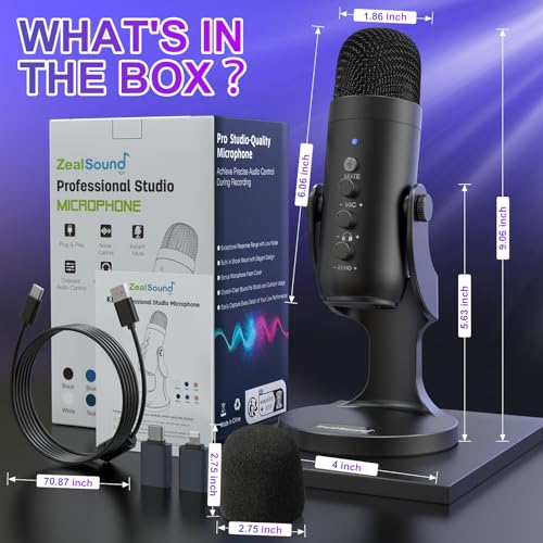 Zealsound USB Microphone for Gaming and Streaming