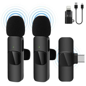 Jsdoin USB-C Wireless Lavalier Microphone 2-Pack