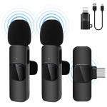 Jsdoin USB-C Wireless Lavalier Microphone 2-Pack