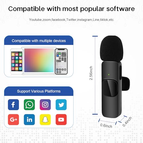 Jsdoin USB-C Wireless Lavalier Microphone 2-Pack
