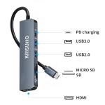 KRISUHO 6-in-1 USB-C Multiport Hub with HDMI