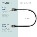 PAXO 0.3m USB-C to Micro USB Cable