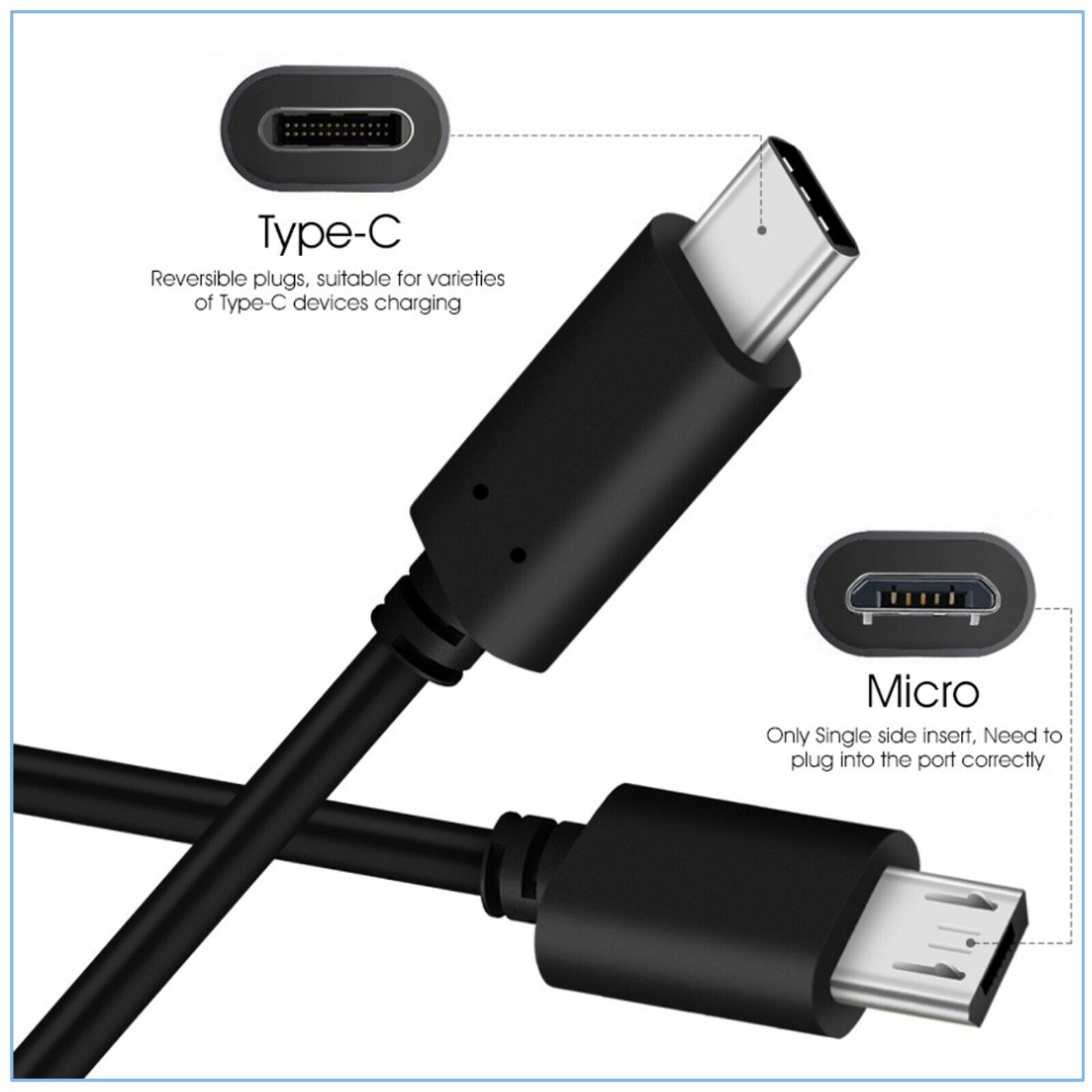 USB-C to Micro USB Sync Charge Cable