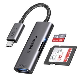 KiwiBird USB-C SD Card Reader- 4 in 1