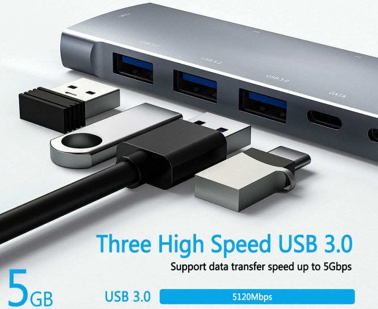USB-C Hub 9 in 1 with Audio & Gigabit