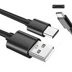 1m USB-C to Type A Charging Cable - Black