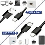 1m USB-C to Type A Charging Cable - Black