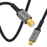 USB B to USB-C Printer Cable 2M - Braided
