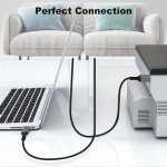 USB B to USB-C Printer Cable 2M - Braided