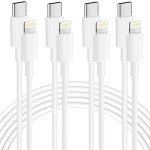 2M USB-C to Lightning Cable 4-Pack, MFi Certified