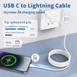 2M USB-C to Lightning Cable 4-Pack, MFi Certified