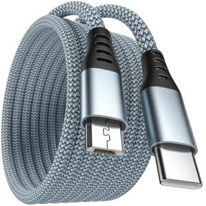 1M Nylon Braided USB-C to Micro USB Cable