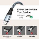 1M Nylon Braided USB-C to Micro USB Cable