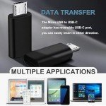 2 Pack USB-C to Micro USB Adapters - Black