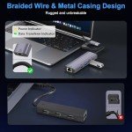 5-in-2 USB-C Ethernet Adapter with USB Hub