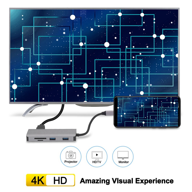 Type-C Docking Station with 9 Ports