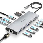 RSHTECH 12-in-1 USB-C Docking Station with Triple Display