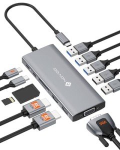 12-in-1 USB-C Docking Station for Dual Monitors