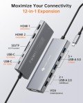 12-in-1 USB-C Docking Station for Dual Monitors