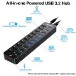 11-Port USB-C Hub with Fast Charging Ports