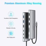 RSHTECH 12-in-1 USB-C Docking Station with Triple Display