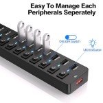 11-Port USB-C Hub with Fast Charging Ports